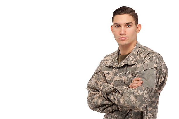 istock Soldier with arms crossed 537585635