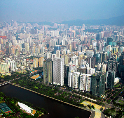 View from Canton tower to Guangzhou city