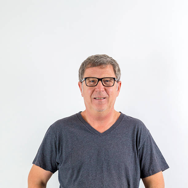 istock casual senior man smiling at camera. Copy space 537595895