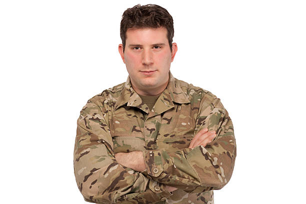 istock Soldier with arms crossed 537596109