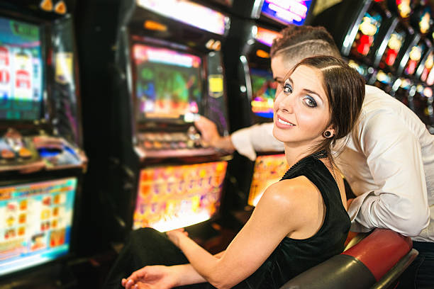 istock Happiness couple winning at Casino 537596121