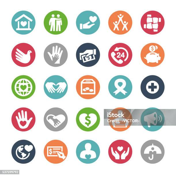 Hope And Care Icons Bijou Series Stock Illustration - Download Image Now - Charity Benefit, Healthcare And Medicine, Community