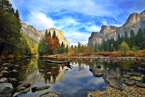 El Capitan and Merced River in the Autumn, Yosemite National Park.