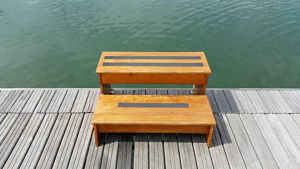 istock stool to climb into the boat 537600958