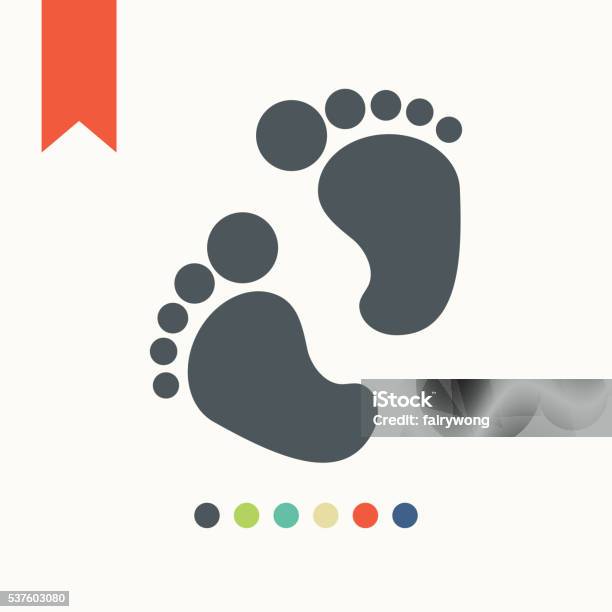 Baby Feet Icon Stock Illustration - Download Image Now - Baby - Human Age, Footprint, Icon Symbol