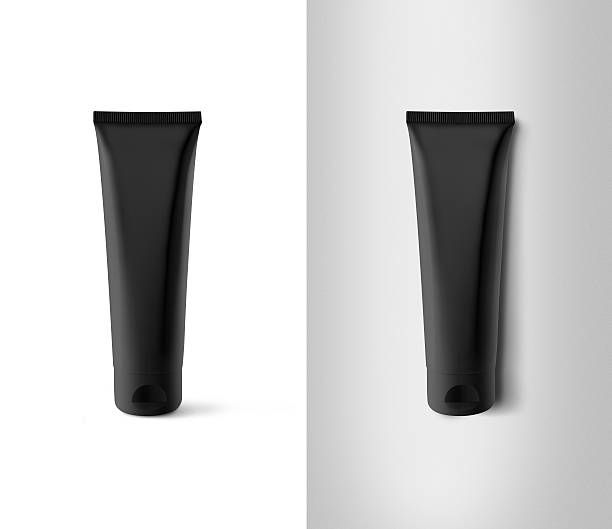 Blank black tube design mockup set, isolated, clipping path.