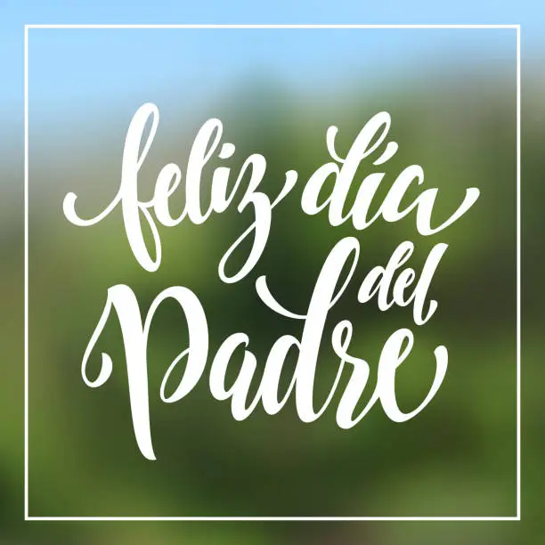 Vector illustration of Feliz Dia del Padre Father Day greeting card in Spanish