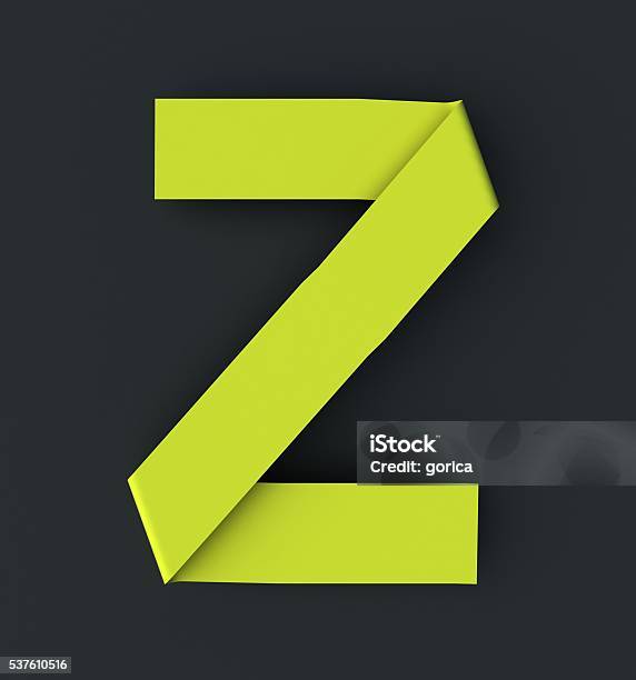 Origami Paper Font Uppercase Letter Z Stock Photo - Download Image Now - Abstract, Alphabet, Arts Culture and Entertainment