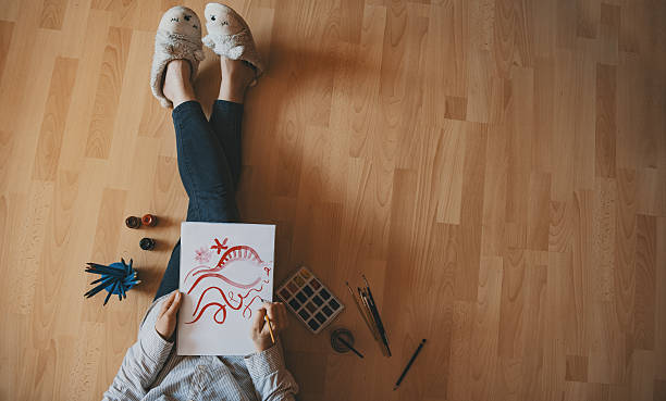 istock Girl drawing - creativity aand inspiration concept 537610566