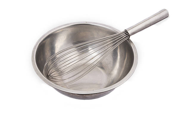 istock Metal whisk for whipping eggs isolated on white 537610912