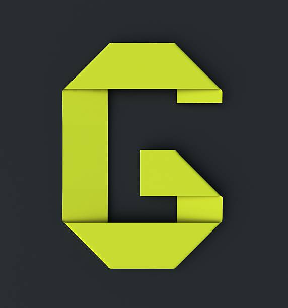 Origami paper font . Uppercase letter G