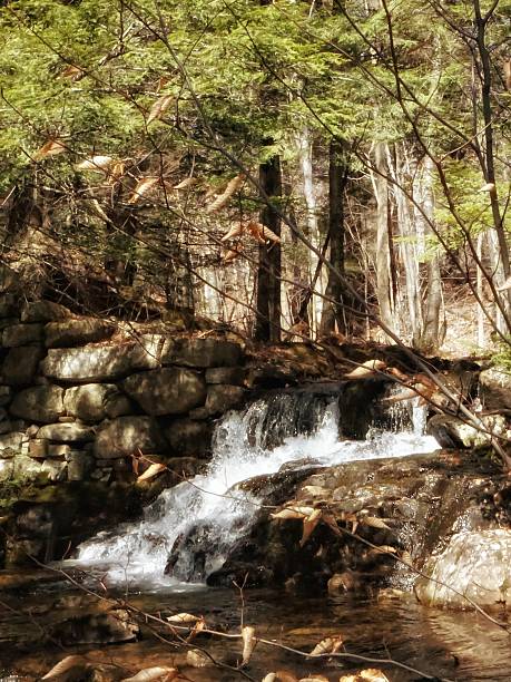 istock Adirondack Sream Waterfall, Rock Wall, Fort Ann, Lake George, NY 537613916