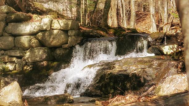 istock Adirondack Sream Waterfall, Rock Wall, Fort Ann, Lake George, NY 537614694