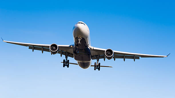 istock Commercial airplane landing 537615776