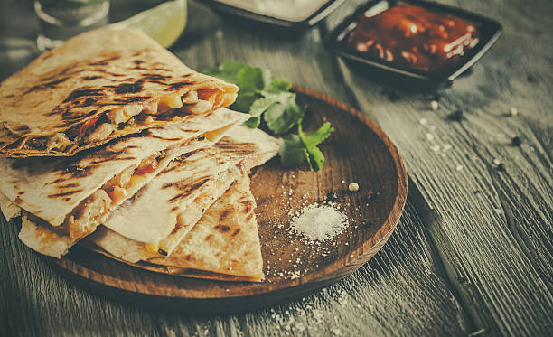 istock Quesadilla on aged wooden table 537616339