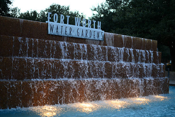Fort Worth, Texas, United States - February 9, 2015: Fort Worth Water Gardens in Texas, United States at night.