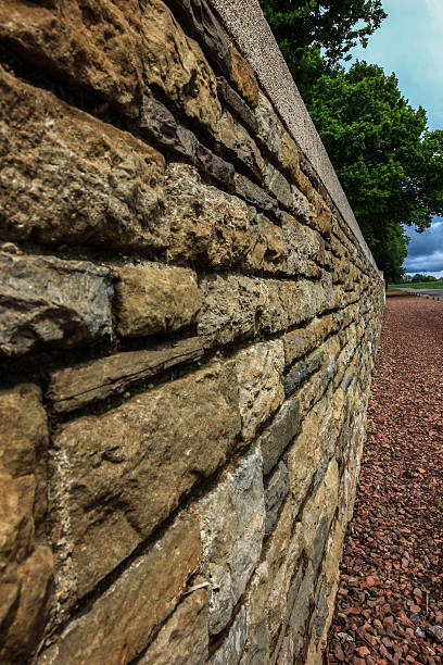 The Wall near Delville Wood Cemetery stock photo