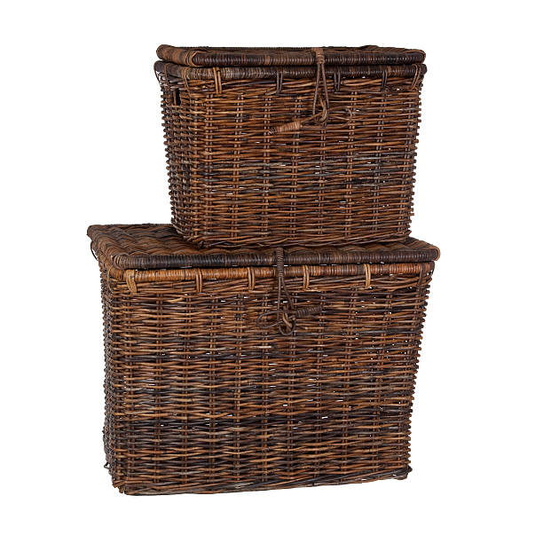 istock Set of Wicker Laundry Basket Isolated 537617555