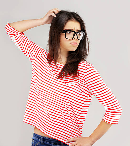 istock Portrait of thinking girl.Problem. 537618054