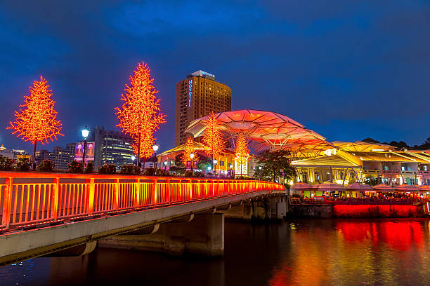 istock olorful light building at night in Clarke Quay, Singapore 537618419