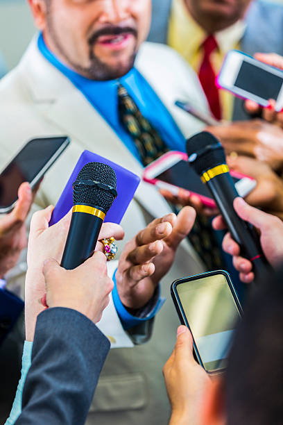 istock Man addresses the media 537618492