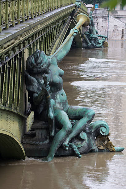 Seine river floods in Paris