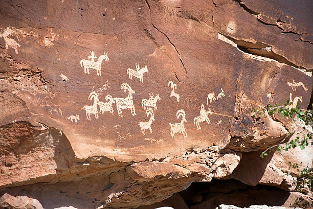 istock ute petroglyphs in Arches National Park, Utah 537621580