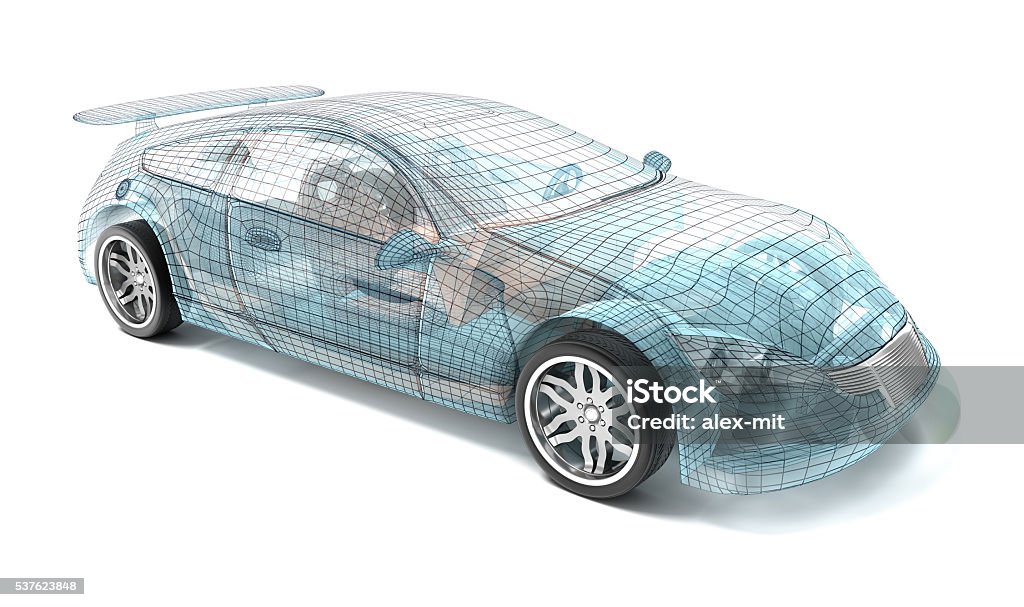 Car design, wire model. My own design. Car Stock Photo