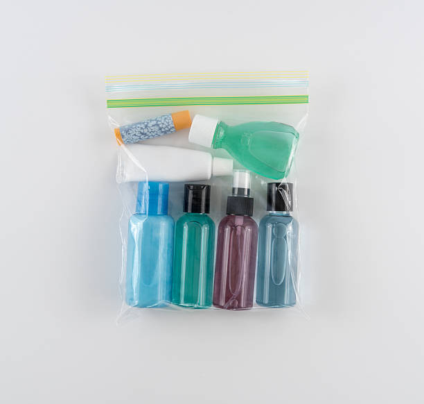 istock Travel Toiletries in Quart Sized Plastic Bag 537625642