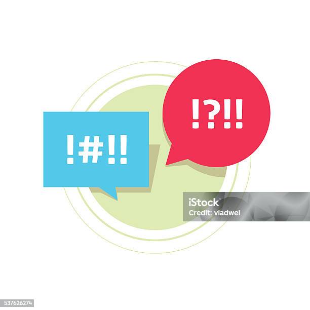 Abstract Censored Text Concept Of Arguing Conflict Dialog Message Stock Illustration - Download Image Now