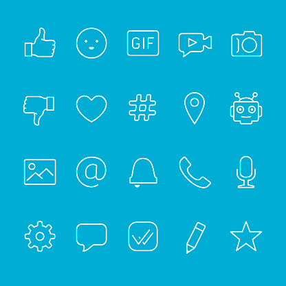 Chat and Messaging related outline vector icons kit