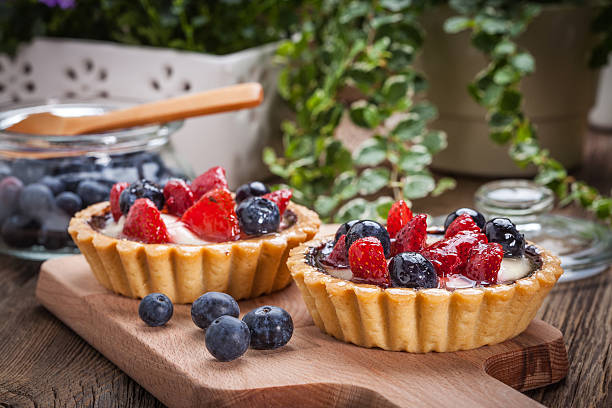 istock Fresh homemade fruit tart with strawberries and blueberries. 537634594