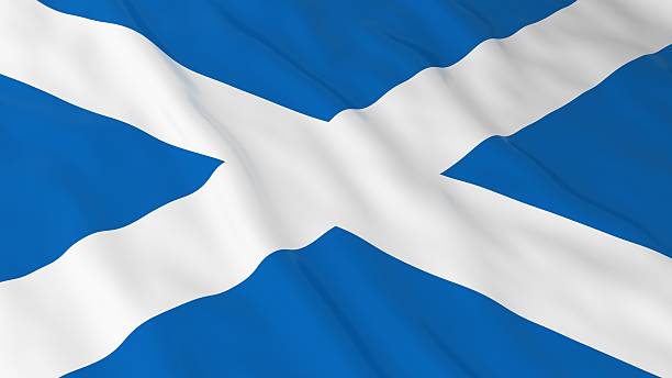 Scottish Flag HD Background - Flag of Scotland 3D Illustration stock photo