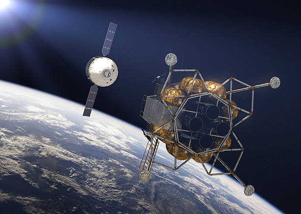 istock Crew Exploration Vehicle In Rays Of the Sun 537636276
