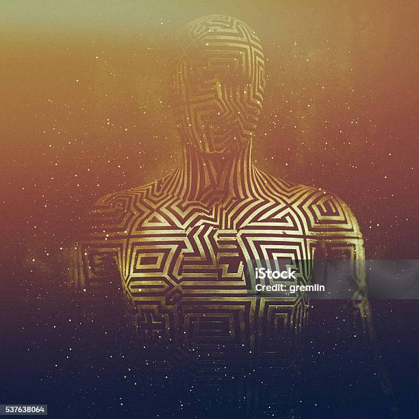 Abstract Humanoid Shape Cyborg Avatar Stock Photo - Download Image Now - Art, Cyborg, Men