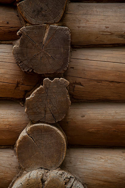 istock wall of a wooden house 537639028
