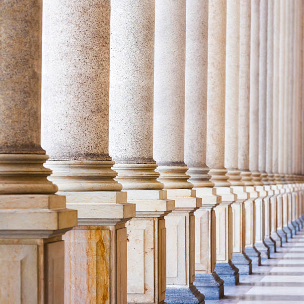 istock Row of classical Columns, Karlovy Vary Czech Republic, copy space 537639256