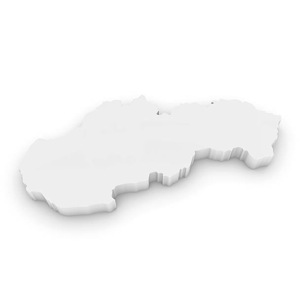istock White 3D Illustration Map Outline of Slovakia Isolated on White 537639290