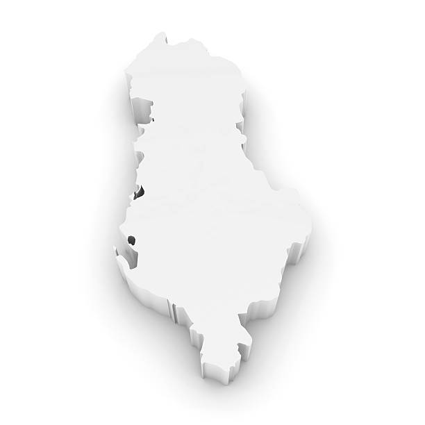 istock White 3D Illustration Map Outline of Albania Isolated on White 537639332