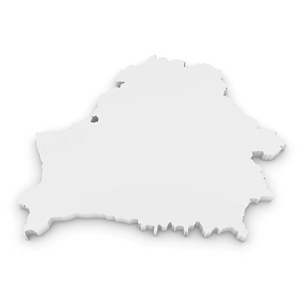 istock White 3D Illustration Map Outline of Belarus Isolated on White 537639388