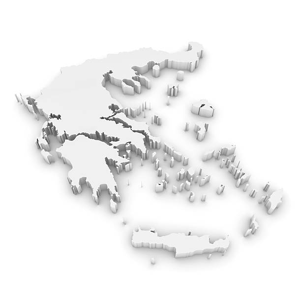 istock White 3D Illustration Map Outline of Greece Isolated on White 537639422