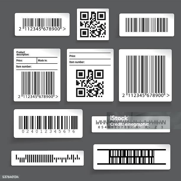 Bates Sticker Barcode Barcode Sticker Set Vector Stock Illustration - Download Image Now ...
