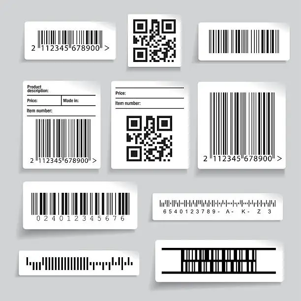 Vector illustration of Barcode sticker set vector