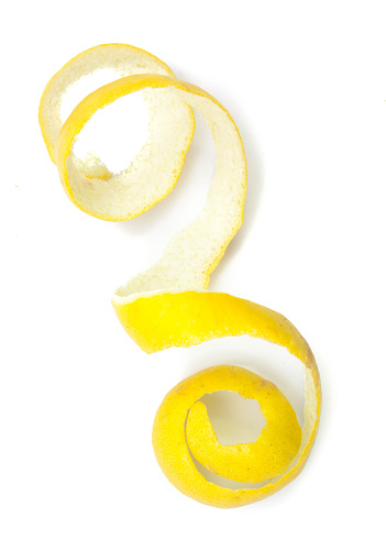 Lemon twist on white background.