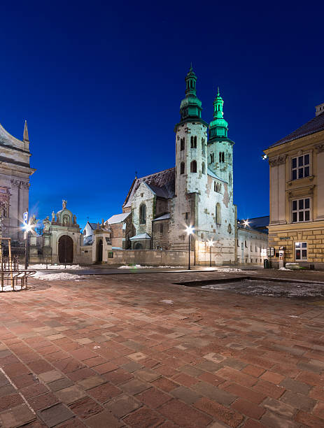 istock Romanesque church in the night 537643117