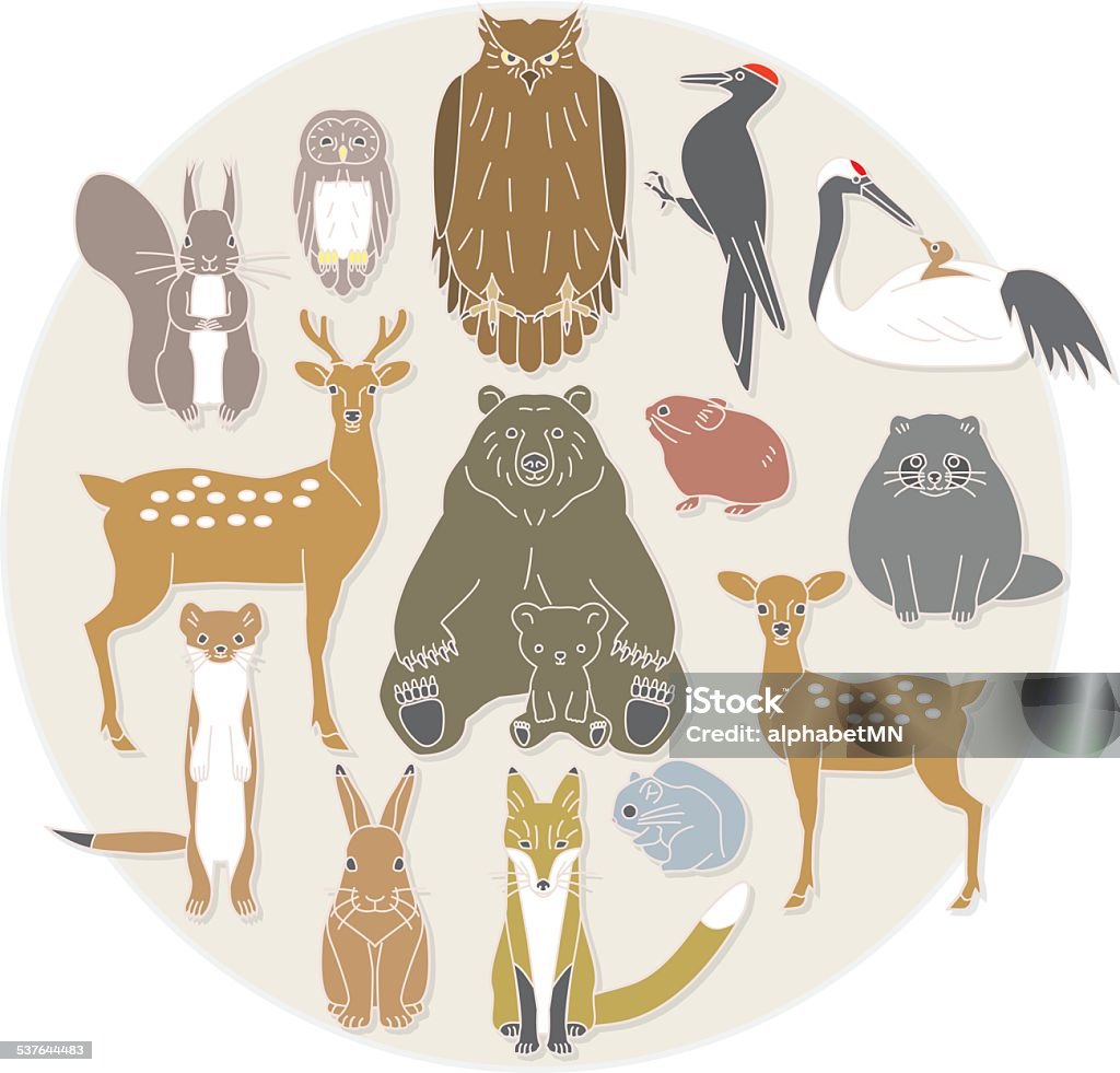 The Summer Animal Of The Northern Country Japan Stock Illustration -  Download Image Now - Ermine, Bear, 2015 - iStock