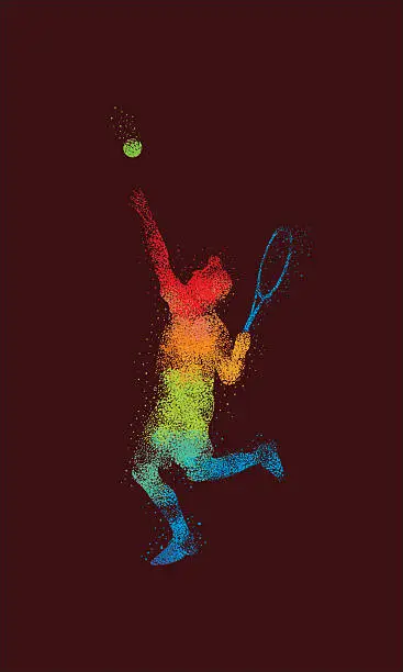 Vector illustration of Tennis Smash Illustration Star