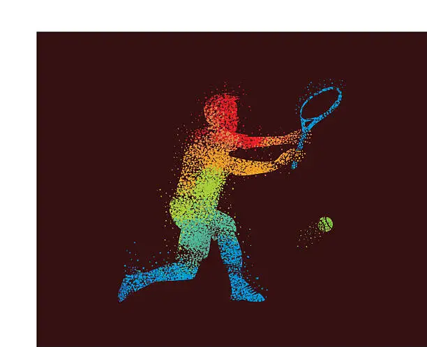 Vector illustration of Tennis Player Illustration Star