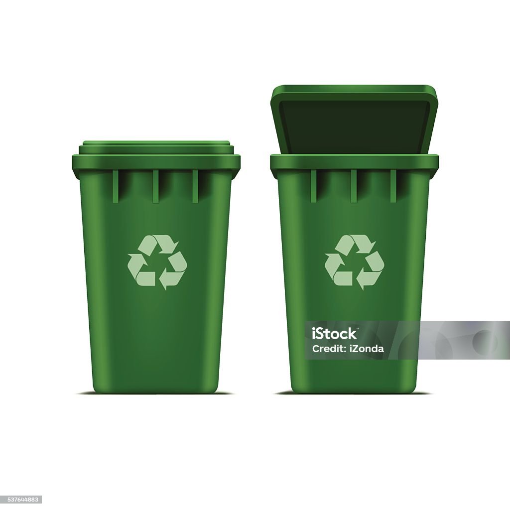 Vector Recycle Bin for Trash and Garbage Isolated on Background Vector Green Recycle Bin for Trash and Garbage Isolated on White Background 2015 stock vector