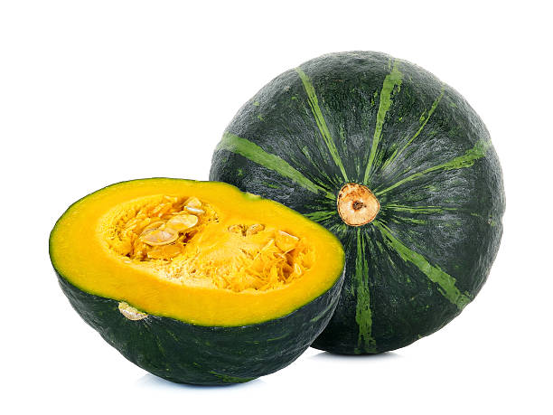 istock Green pumpkin isolated on the white background 537645076